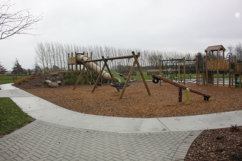 Concrete for a new subdivision playground area.