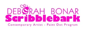Deborah Bonar, artist and art workshop facilitator brings her art to community canvas projects, corporate art workshops through her company, Scribblebark logo.